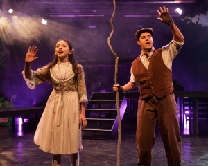 “When a thing is wick, it has a light around it--maybe not a light that you can see; but hiding down below a spark's asleep inside it, waiting for the right time to be seen!” Sophia Scarsi as “Mary” and Brandon Taylor Jones as “Dickon” await the Yorkshire Spring 